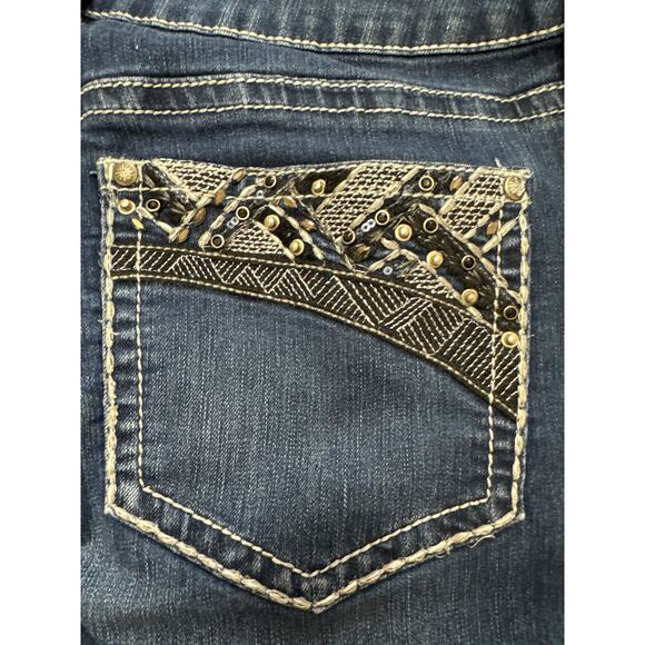 New Directions Weekend Size 16 Straight Leg Jeans Black & Silver Embellishments - Picture 7 of 7
